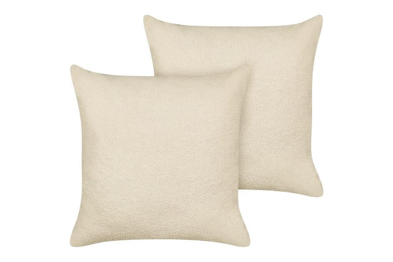 Pyntepuder Leuzea sæt med 2 Beige, 60x60 cm - Beige, 60x60 cm - Tekstiler - Pude & plaid - Udendørs puder