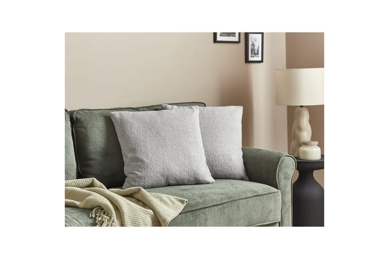 Pyntepuder Leuzea sæt med 2 Grå, 45x45 cm - Grå, 45x45 cm - Tekstiler - Pude & plaid - Udendørs puder