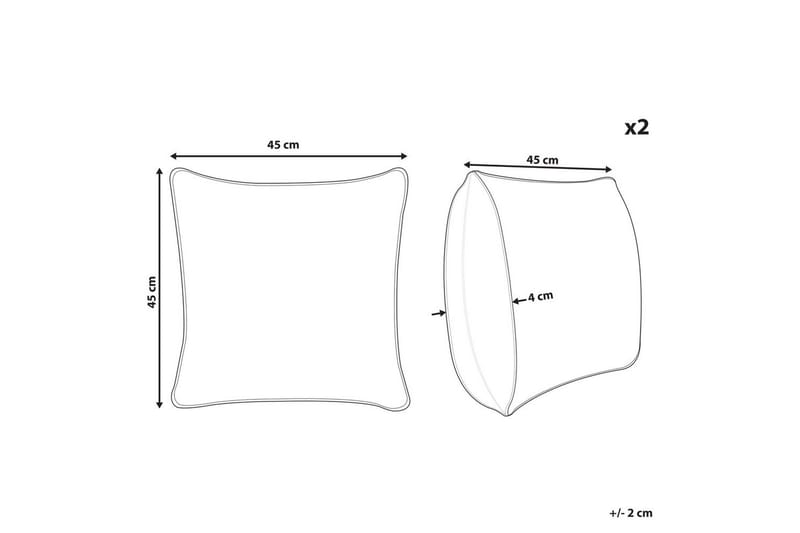 Pyntepuder Leuzea sæt med 2 Rosa, 45x45 cm - Rosa, 45x45 cm - Tekstiler - Pude & plaid - Udendørs puder
