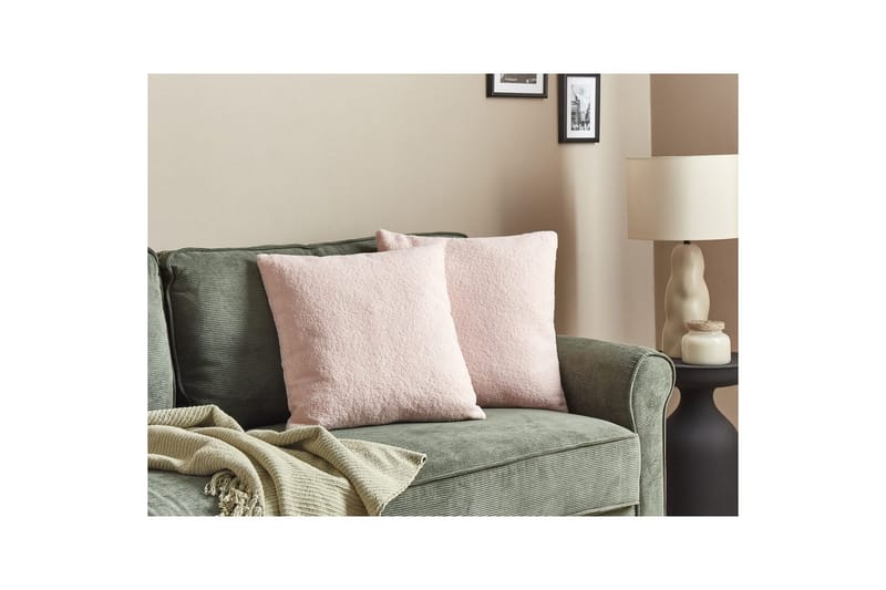 Pyntepuder Leuzea sæt med 2 Rosa, 45x45 cm - Rosa, 45x45 cm - Tekstiler - Pude & plaid - Udendørs puder