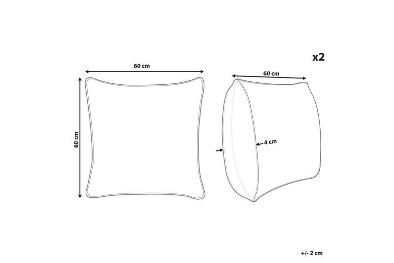 Pyntepuder Leuzea sæt med 2 Rosa, 60x60 cm - Rosa, 60x60 cm - Tekstiler - Pude & plaid - Udendørs puder