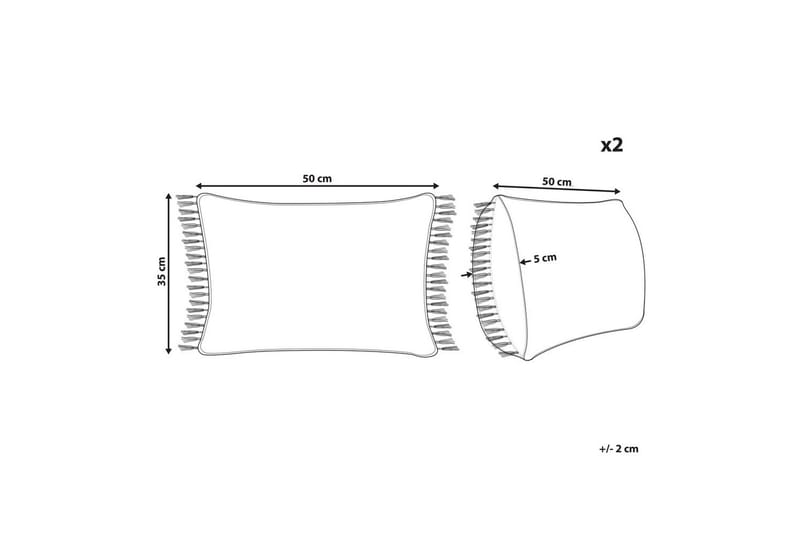 Pyntepuder Maba sæt af 2 Marineblå - Marineblå - Tekstiler - Pude & plaid - Udendørs puder