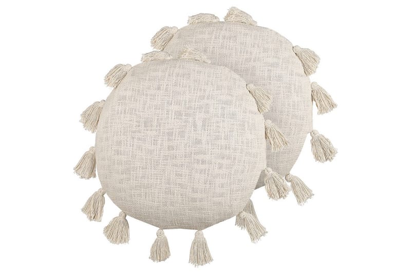 Pyntepuder Madia sæt af 2 Beige - Beige - Tekstiler - Pude & plaid - Udendørs puder