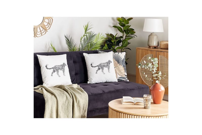 Pyntepuder Marula sæt om 2 Hvid/Sort - Hvid/Sort - Tekstiler - Pude & plaid - Udendørs puder