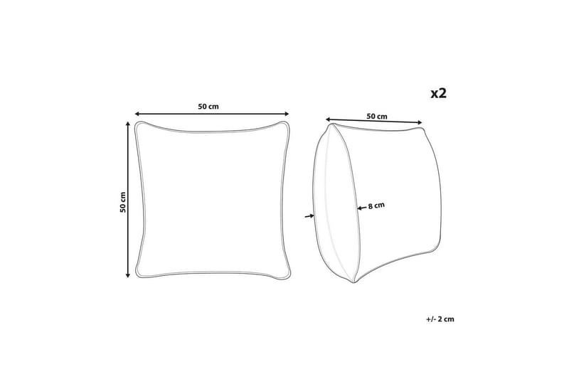 Pyntepuder Milas sæt om 2 Hvid/Beige - Hvid/Beige - Tekstiler - Pude & plaid - Udendørs puder