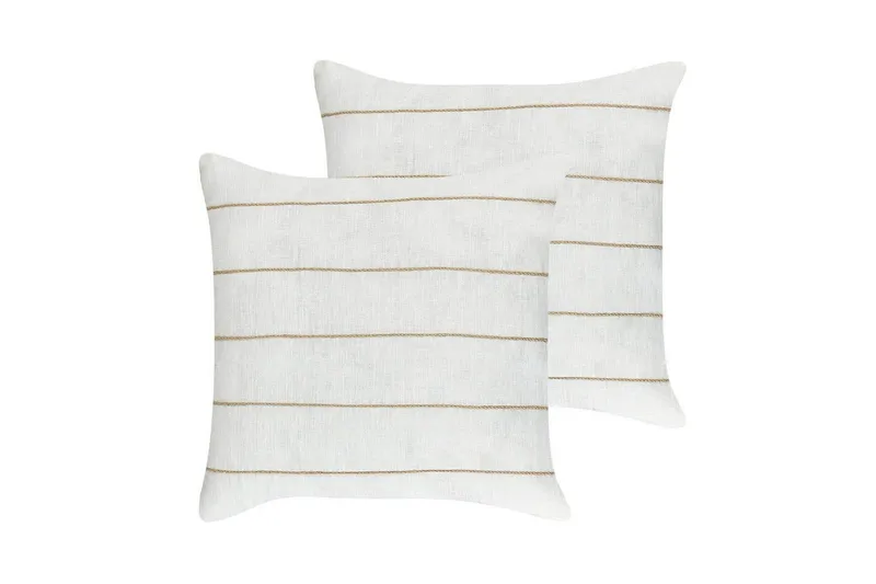 Pyntepuder Milas sæt om 2 Hvid/Beige - Hvid/Beige - Tekstiler - Pude & plaid - Udendørs puder