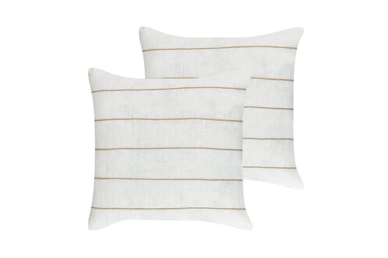 Pyntepuder Milas sæt om 2 Hvid/Beige - Hvid/Beige - Tekstiler - Pude & plaid - Udendørs puder