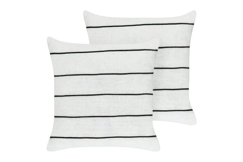 Pyntepuder Milas sæt om 2 Hvid/Sort - Hvid/Sort - Tekstiler - Pude & plaid - Udendørs puder