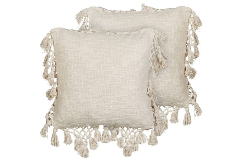 Pyntepuder Olearia sæt af 2 Beige, Beige