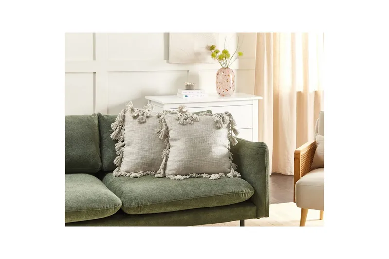 Pyntepuder Olearia sæt af 2 Beige - Beige - Tekstiler - Pude & plaid - Pyntepuder & pudebetræk