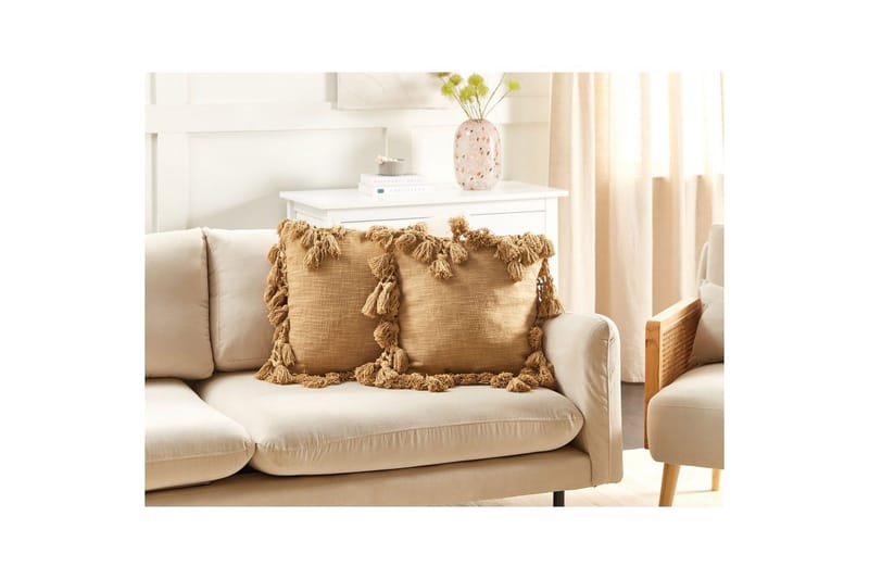 Pyntepuder Olearia sæt af 2 Sandeige - Sandeige - Tekstiler - Pude & plaid - Pyntepuder & pudebetræk