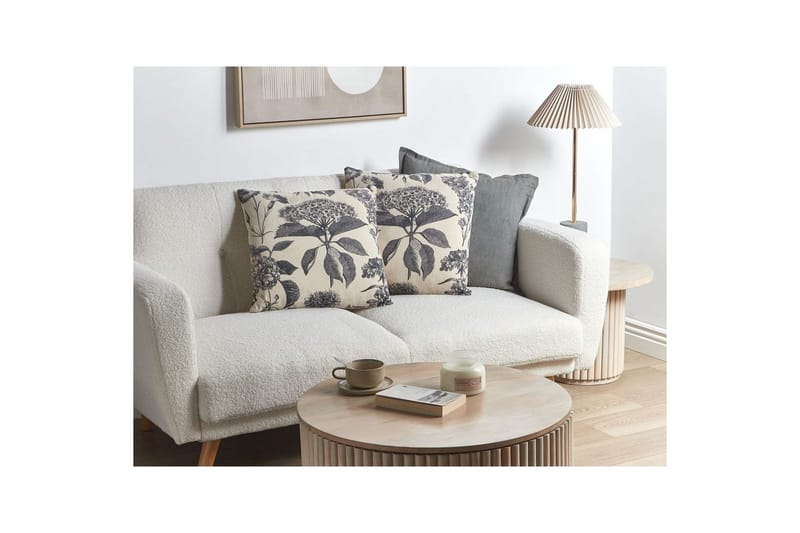 Pyntepuder Rosemary sæt á 2 Beige/grå - Beige/grå - Tekstiler - Pude & plaid - Udendørs puder