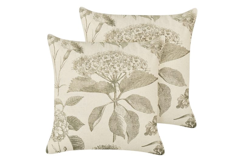 Pyntepuder Rosemary sæt á 2 Beige/Grøn - Beige/Grøn - Tekstiler - Pude & plaid - Udendørs puder