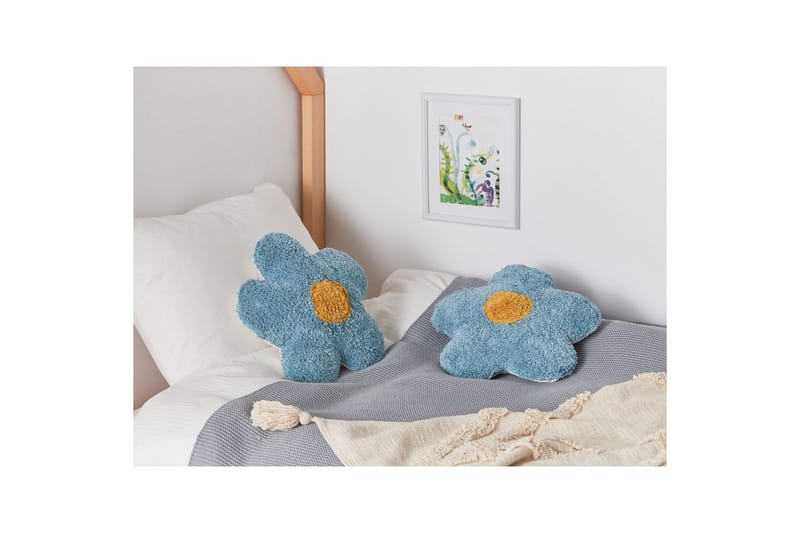 Pyntepuder Sorrel sæt á 2 Blå/Hvid/Gul - Blå/Hvid/Gul - Tekstiler - Pude & plaid - Pyntepuder & pudebetræk