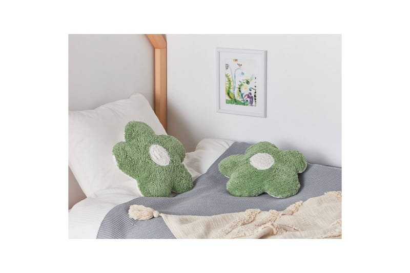 Pyntepuder Sorrel sæt á 2 Grøn/Hvid - Grøn/Hvid - Tekstiler - Pude & plaid - Pyntepuder & pudebetræk