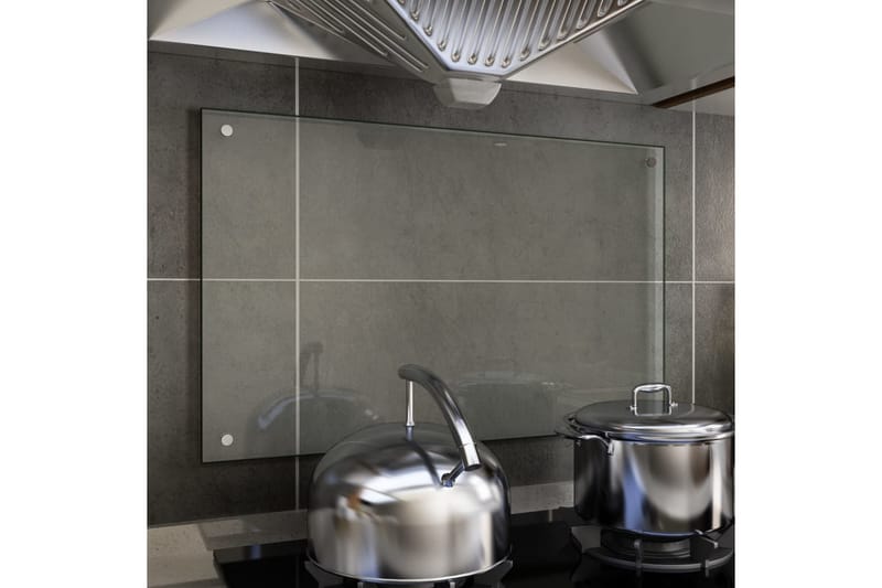 Stænkplade Til Køkkenet 80 X 50 Cm Hærdet Glas Transparent - gennemsigtig - Tekstiler - Pude & plaid - Pyntepuder & pudebetræk
