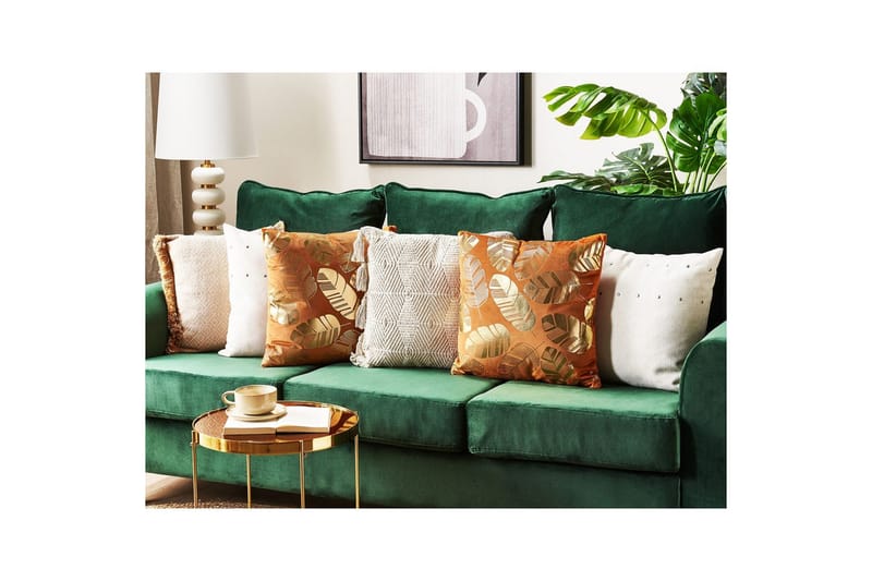 Pyntepuder Sunflower sæt á 2 Orange/Guld - Orange/Guld - Tekstiler - Pude & plaid - Udendørs puder