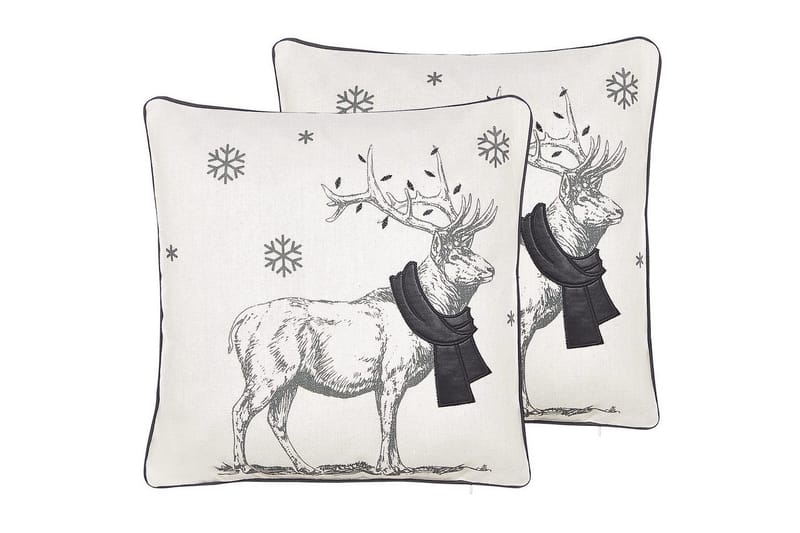 Pyntepuder Sven sæt af 2 Hvid/Sort, Firkantet, Hvid/Sort, Firkantet