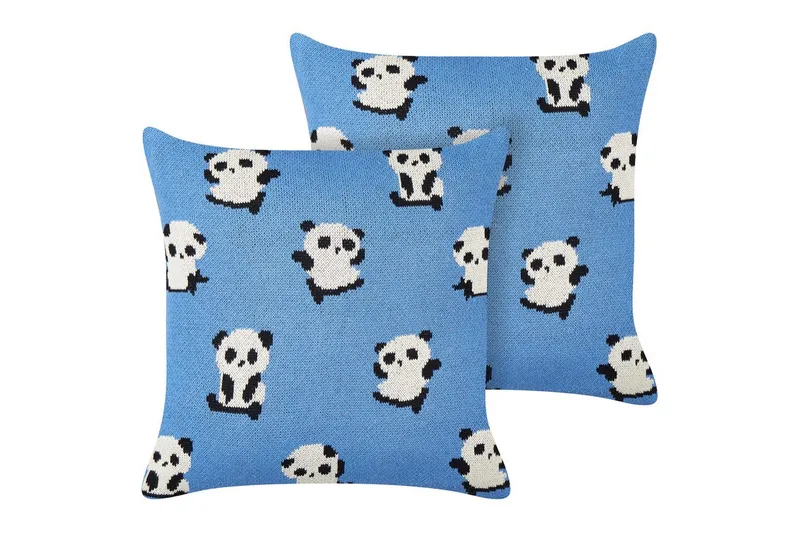 Pyntepuder Talokan sæt om 2 Blå/sort/hvid, Blå/sort/hvid