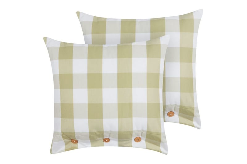 Pyntepuder Tamnine sæt om 2 Grøn/Hvid, Firkantet - Grøn/Hvid, Firkantet - Tekstiler - Pude & plaid - Pyntepuder & pudebetræk