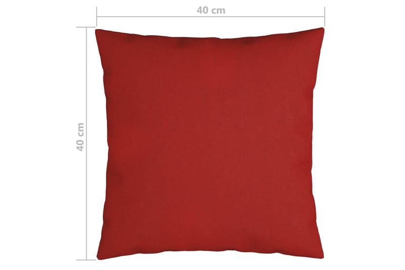 Udendørspuder 4 stk. 40x40 cm stof rød - Rød - Pyntepuder & pudebetræk