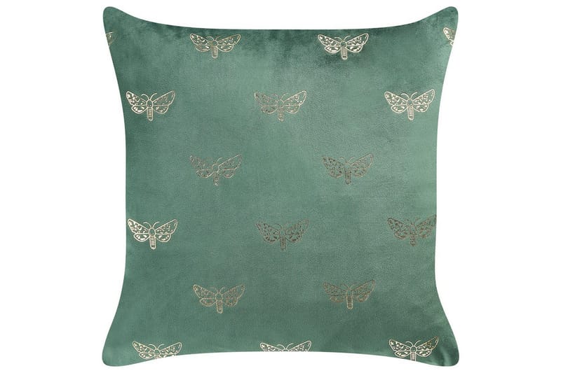 Pyntepuder Yuzuri sæt af 2 Grøn/guld - Grøn/guld - Tekstiler - Pude & plaid - Pyntepuder & pudebetræk