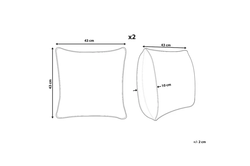 Pyntepuder Zinnia sæt af 2 Blå, Firkantet - Blå, Firkantet - Tekstiler - Pude & plaid - Pyntepuder & pudebetræk