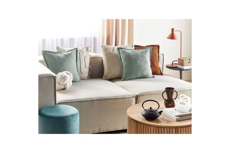 Pyntepuder Zinnia sæt af 2 Grøn, Firkantet - Grøn, Firkantet - Tekstiler - Pude & plaid - Pyntepuder & pudebetræk