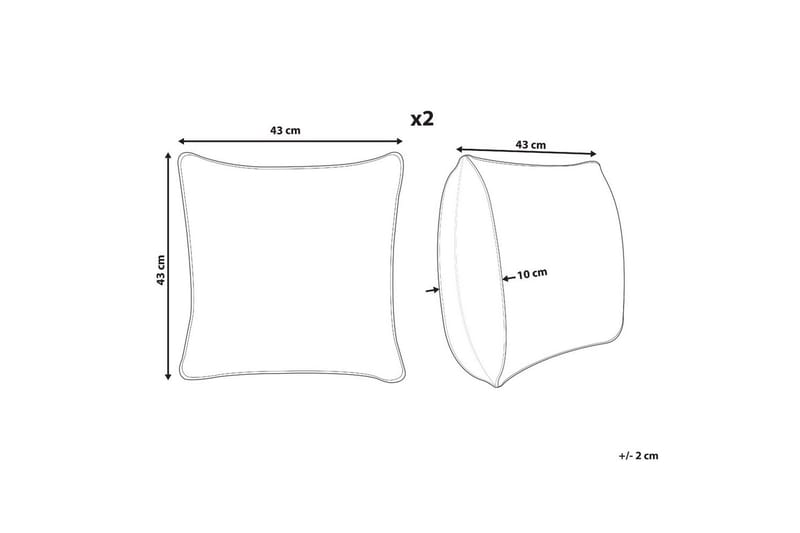 Pyntepuder Zinnia sæt af 2 Orange, Firkantet - Orange, Firkantet - Tekstiler - Pude & plaid - Pyntepuder & pudebetræk