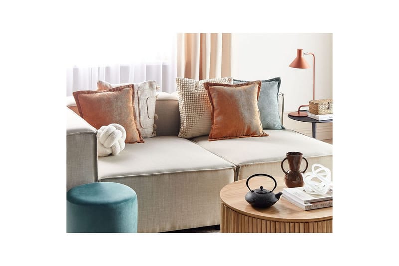 Pyntepuder Zinnia sæt af 2 Orange, Firkantet - Orange, Firkantet - Tekstiler - Pude & plaid - Pyntepuder & pudebetræk