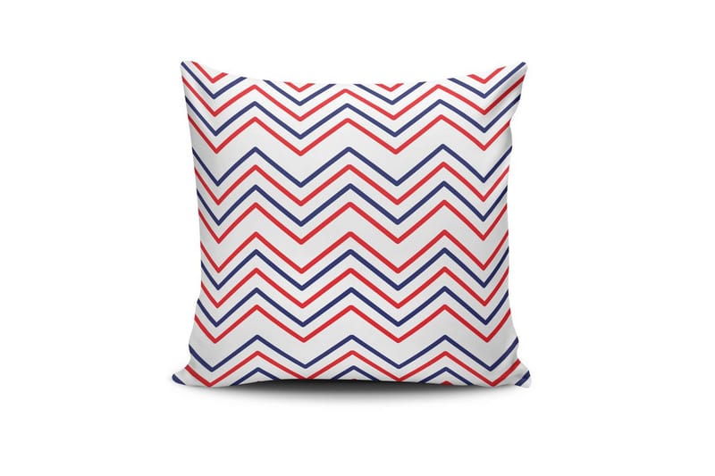 Rivorn Pyntepude 43x43 cm, Rød/Hvid