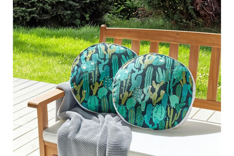 Ruffano Udendørspude 40 cm Rund 2 stk - Grøn/Blå - Tekstiler - Pude & plaid - Udendørs puder