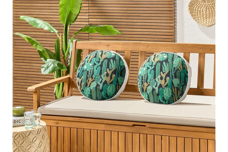 Ruffano Udendørspude 40 cm Rund 2 stk - Grøn/Blå - Tekstiler - Pude & plaid - Udendørs puder