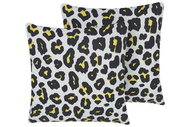 Runge Udendørspude 45x45 cm - Hvid/Sort/Gul - Tekstiler - Pude & plaid - Udendørs puder