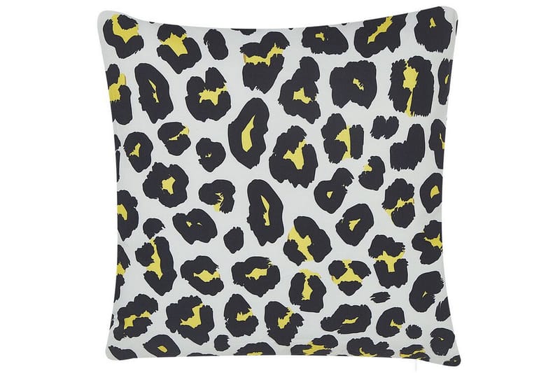 Runge Udendørspude 45x45 cm, Hvid/Sort/Gul