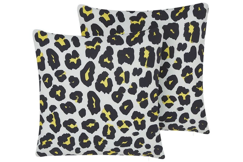 Runge Udendørspude 45x45 cm - Hvid/Sort/Gul - Tekstiler - Pude & plaid - Udendørs puder