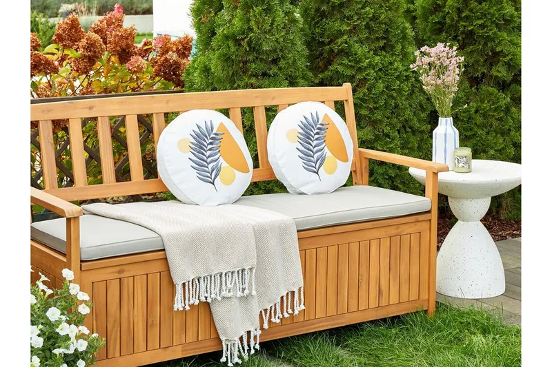 Saguenay Udendørspude 40 cm Rund - Hvid/Sort/Orange/Gul - Tekstiler - Pude & plaid - Udendørs puder