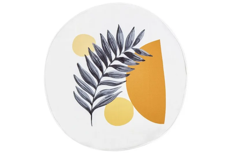 Saguenay Udendørspude 40 cm Rund, Hvid/Sort/Orange/Gul