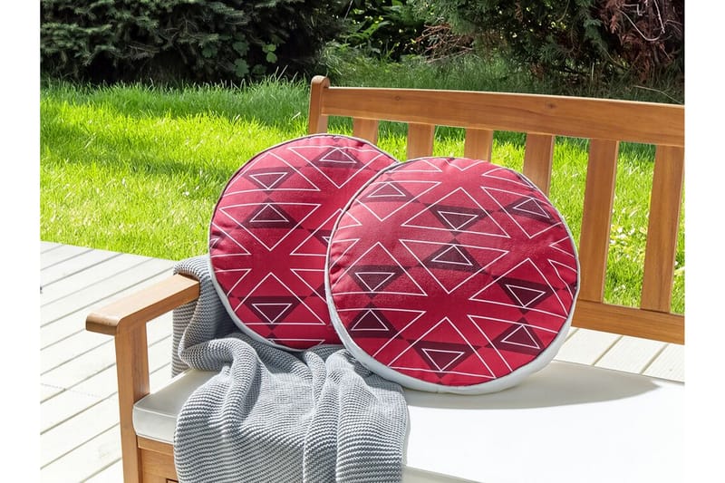 Santa Rosa Udendørspude 40 cm Rund 2 stk - Pink/Hvid - Tekstiler - Pude & plaid - Udendørs puder