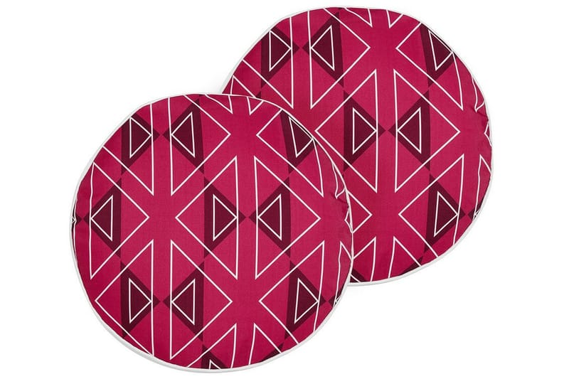 Santa Rosa Udendørspude 40 cm Rund 2 stk - Pink/Hvid - Tekstiler - Pude & plaid - Udendørs puder