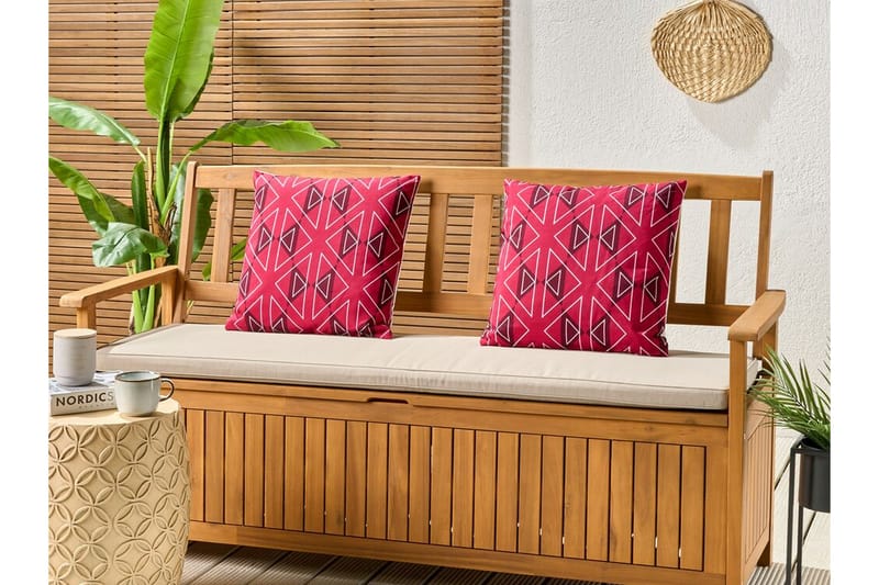 Santa Rosa Udendørspude 45x45 cm - Pink/Hvid - Tekstiler - Pude & plaid - Udendørs puder