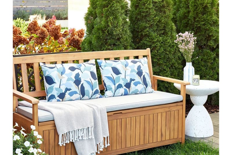 Smithers Udendørspude 42x60 cm - Blå/Hvid - Tekstiler - Pude & plaid - Udendørs puder