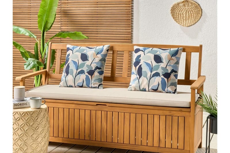 Smithers Udendørspude 45x45 cm - Blå/Hvid - Tekstiler - Pude & plaid - Udendørs puder