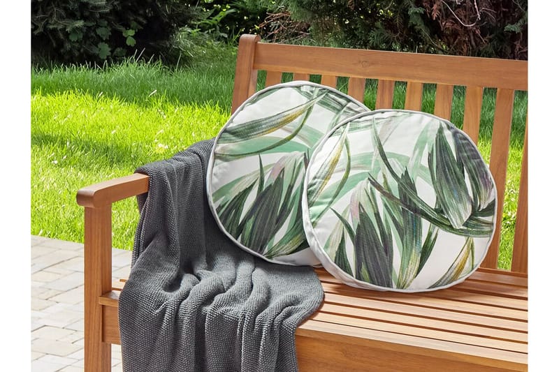 Sorel Udendørspude 40 cm Rund - Grøn/Hvid - Tekstiler - Pude & plaid - Udendørs puder