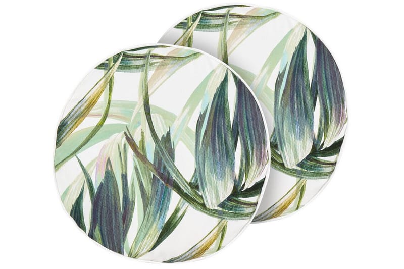 Sorel Udendørspude 40 cm Rund - Grøn/Hvid - Tekstiler - Pude & plaid - Udendørs puder