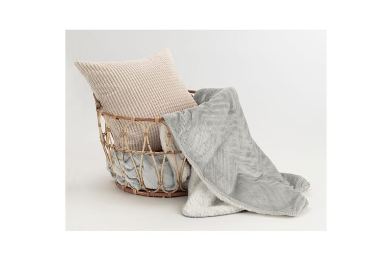 Tæppe Sherpa 130 x 170 cm - Grå - Tekstiler - Pude & plaid - Tæpper & plaider
