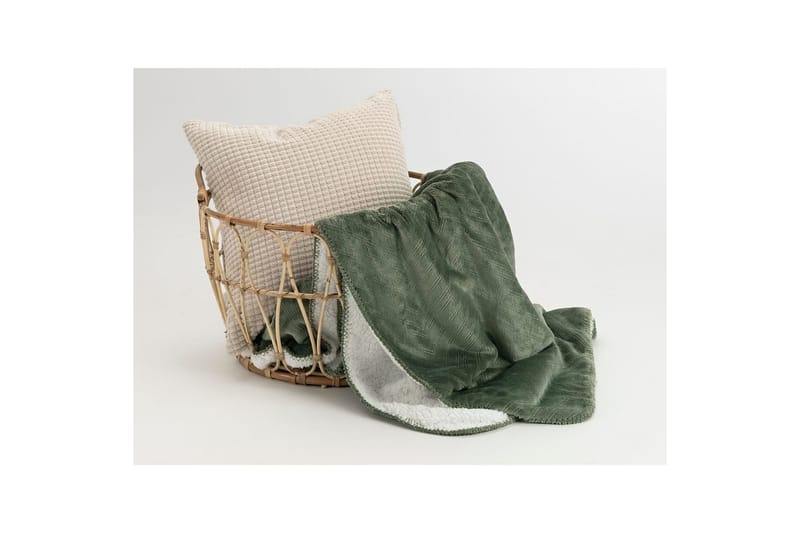 Tæppe Sherpa 130 x 170 cm - Grøn - Tekstiler - Pude & plaid - Tæpper & plaider