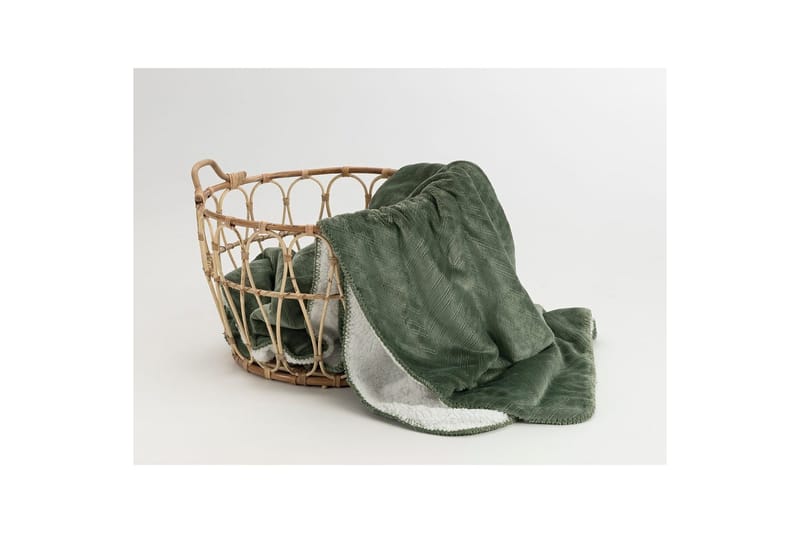 Tæppe Sherpa 130 x 170 cm - Grøn - Tekstiler - Pude & plaid - Tæpper & plaider