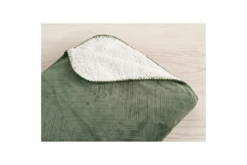 Tæppe Sherpa 130 x 170 cm - Grøn - Tekstiler - Pude & plaid - Tæpper & plaider