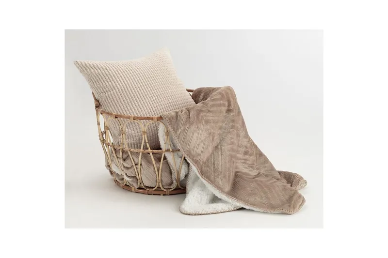 Tæppe Sherpa 130 x 170 cm - Linned - Tekstiler - Pude & plaid - Tæpper & plaider